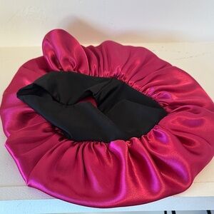 REVOLVE Vibrant Pink and Black Satin Bonnet